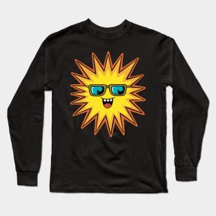 Funny Happy Sun with sunglasses Long Sleeve T-Shirt